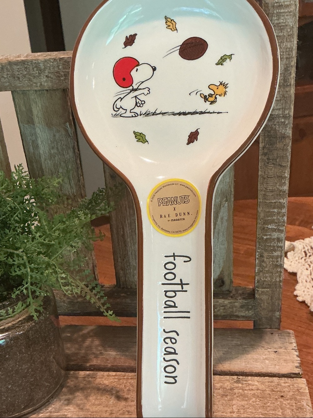 Peanuts x Rae Dunn football season Spoon Rest